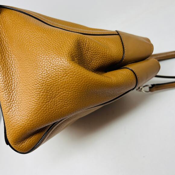 Coach Turnlock Edie Bag Tan Silver Hobo Pebble Leather DIY Handles - Picture 6 of 15